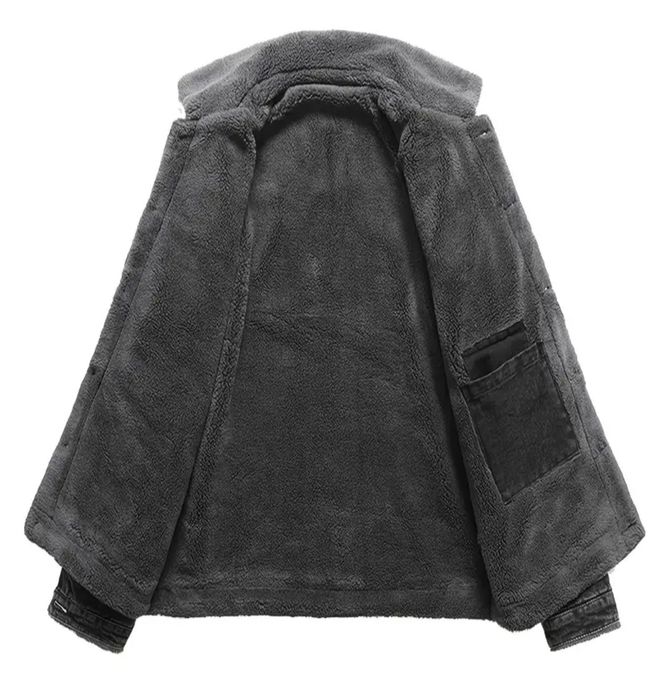 Джинсова тепла куртка утеплена