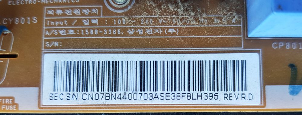 Mainboard e fonte tv led samsung