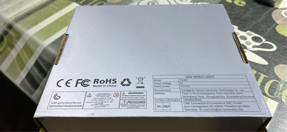 Anel luminoso para fotografia