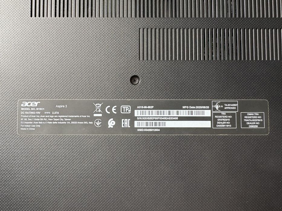 Laptop Acer aspire 3 15,6’’ i5