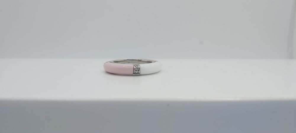 Anel de prata 0.925 kt com ceramica de cor