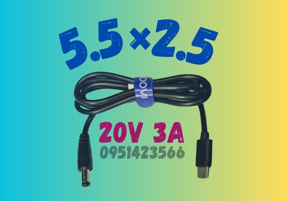 20V, 15V,9V 3A Туре-C to DC PD 5.5×2.1 Кабель для ноутбука, для роутер