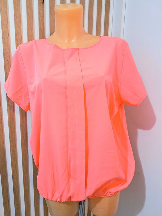 44 Bluzka neon koralowa przewiewna jak nowa