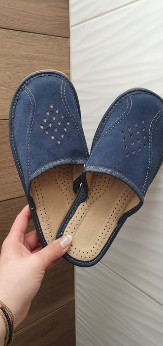 Kapcie laczki pantofle skóra naturalna skórzane góralskie 41 42,43 44,