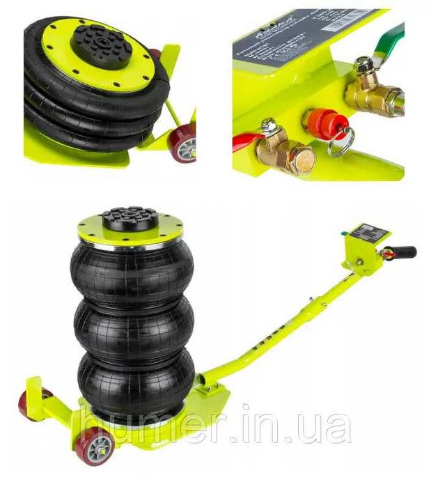 Домкрат пневматичний Asaka 3,5Т, 150-400 мм, 3 пневмоподушки