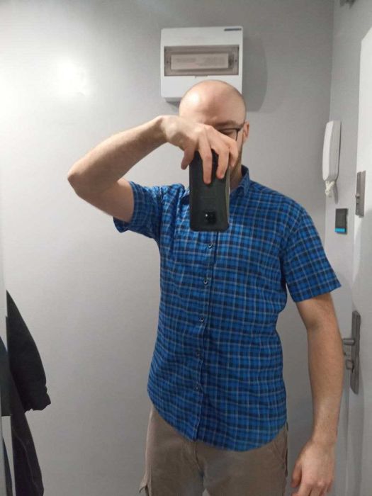 Koszula w kratę z krótkim rękawem roz. M