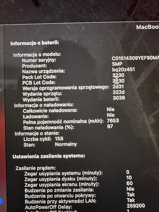 MacBook Pro 2015 i7 16gb ram 250gb pamięci 158 cykli baterii!