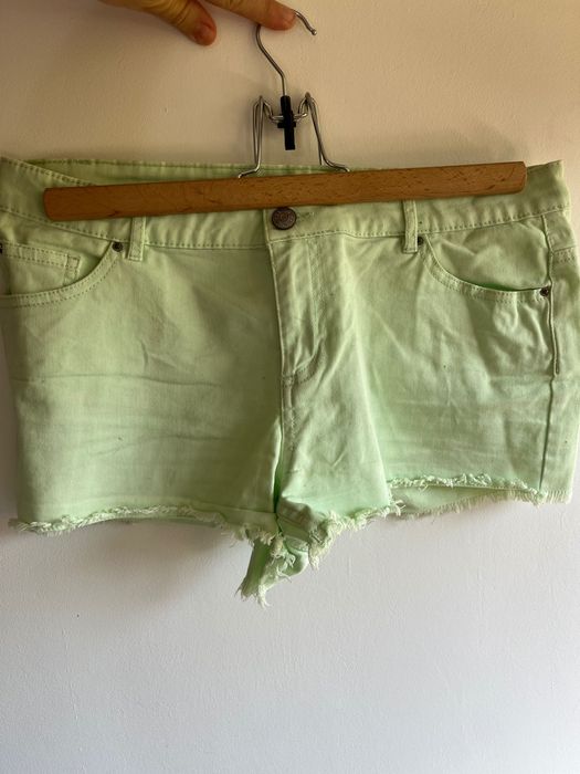 CUBUS bawełna szorty krótkie spodenki kolor zielony miętowy