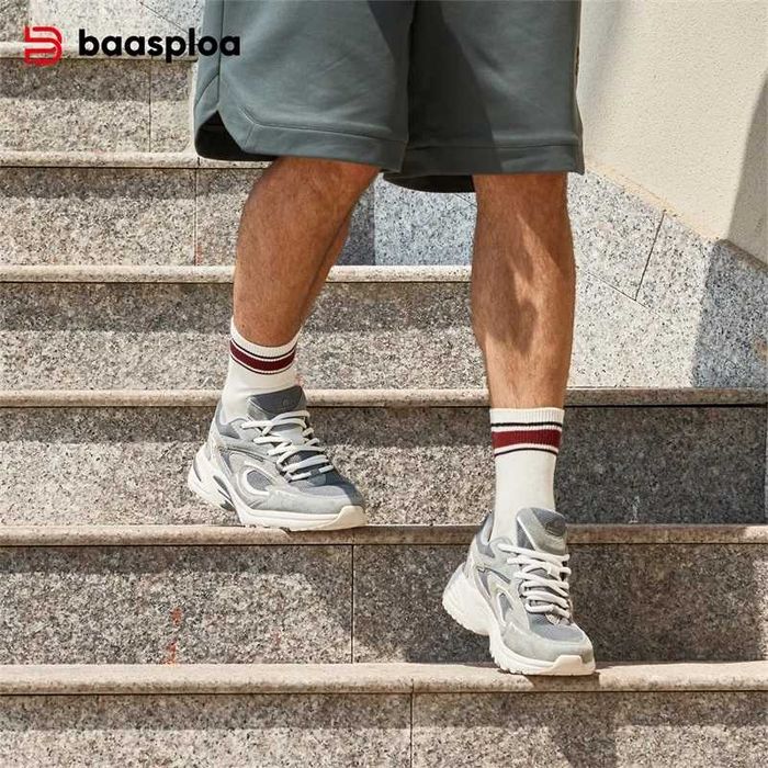 Новые кожаные кроссовки Baasploa для занятий спортом и прогулок.