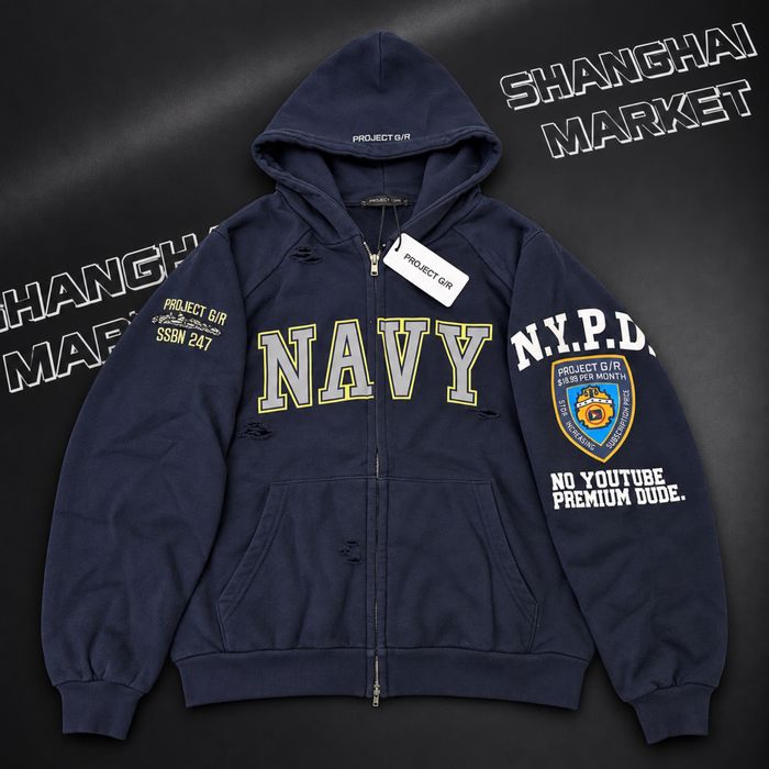 Зіп худі Projekt G/R NAVY, худі Balenciaga