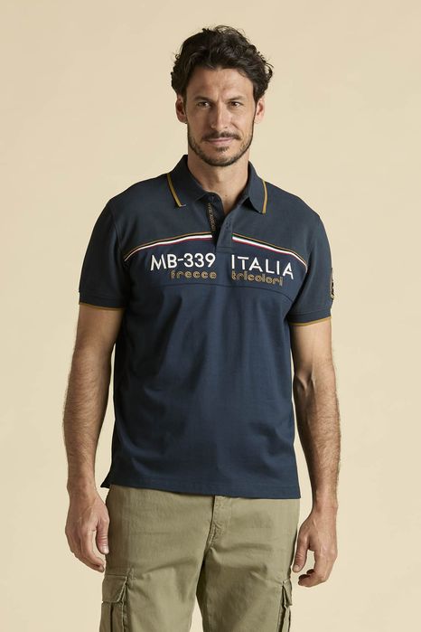 Aeronautica Militare Polo męskie MB-339 Frecce Tricolori 261PO1924UJP00002 – granatowe 3XL