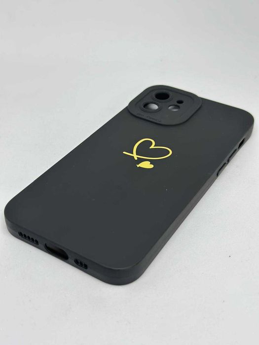 Iphone 12 Obudowa Etui Case Silikonowy Czarny z Serduszkami kod 882