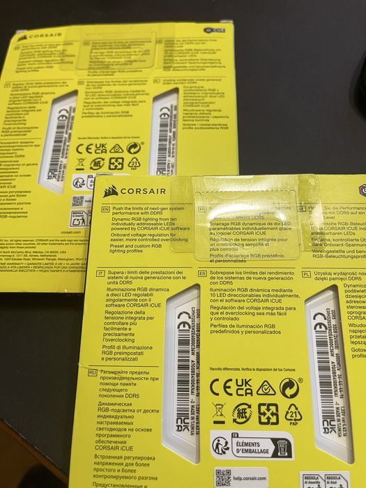 Memórias DDR5 - Corsair Vengeance 6000Mhz 2x16Gb (32Gb) RGB White