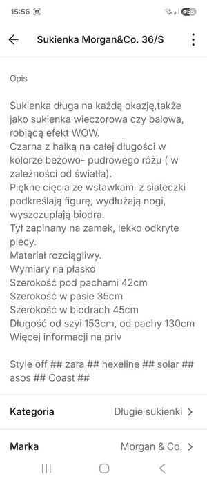 Sukienka wieczorowa balowa 36/S