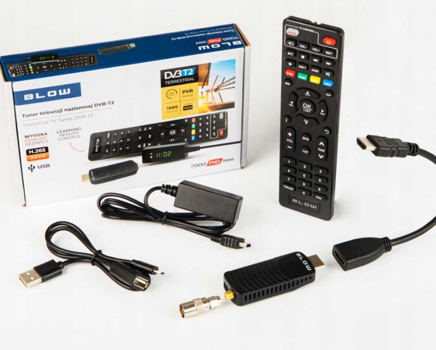 Dekoder tuner TV HD DVB-T2 HEVC H.265 Mini Stick