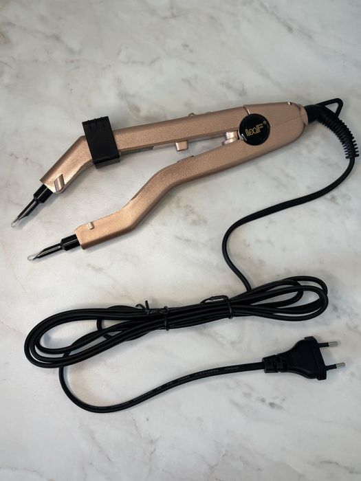 Zgrzewarka do keratyny typu C przedłużanie włosów  różowe złoto