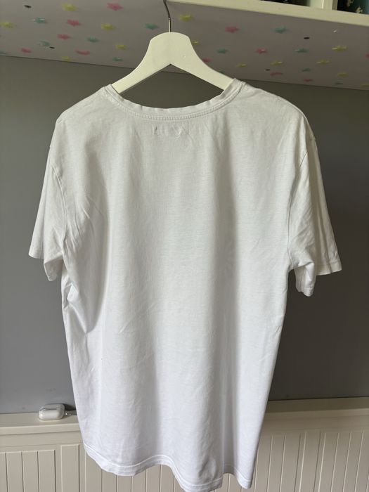 oversize t-shirt z nadrukiem, biała koszulka 100% bawełna
