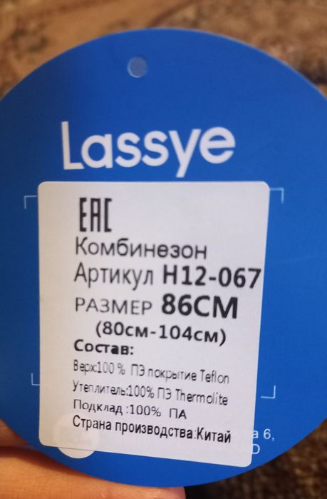 Комбінезон зимовий дитячий lassye