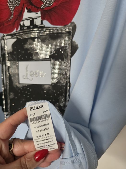 Wawa super bawełna plus size 50 52 czerwone maki cyrkonie