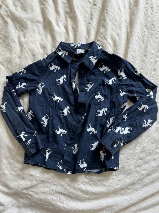 Koszula granatowa 122 dla chłopca