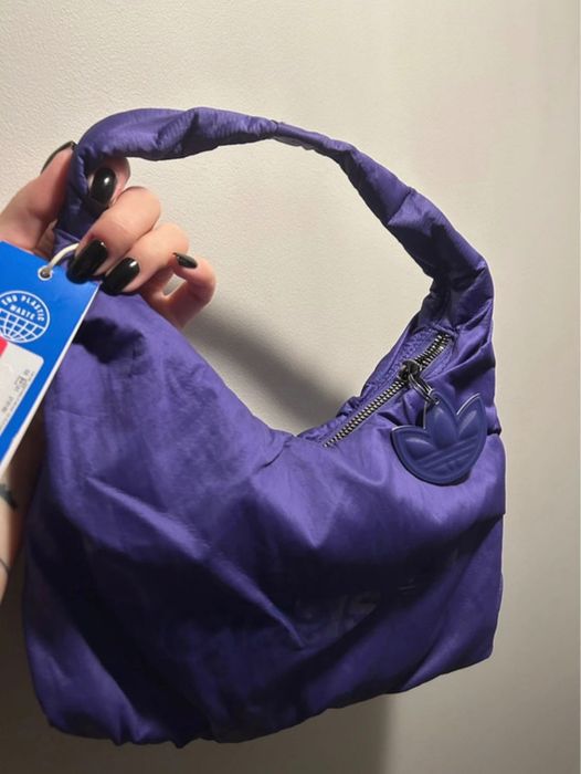 Nowa Adidas torebka do ręki fluo fiolet lata 80te