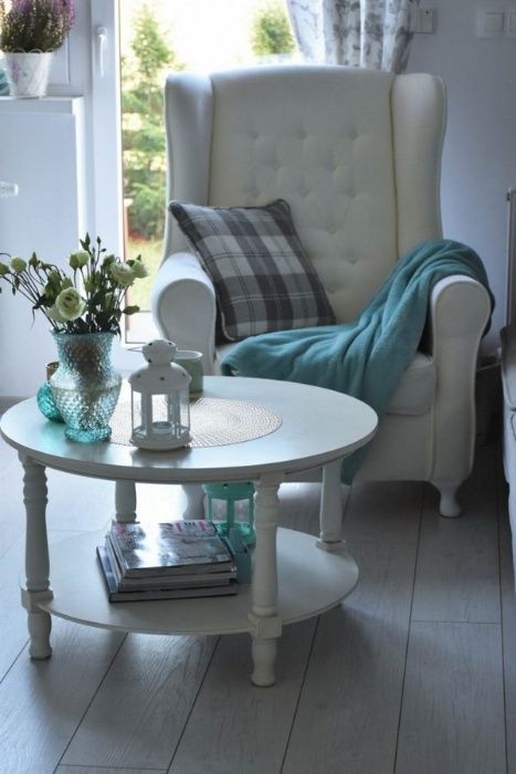 Fotel dla mamy karmiącej uszatek angielski prowansalski styl plusz