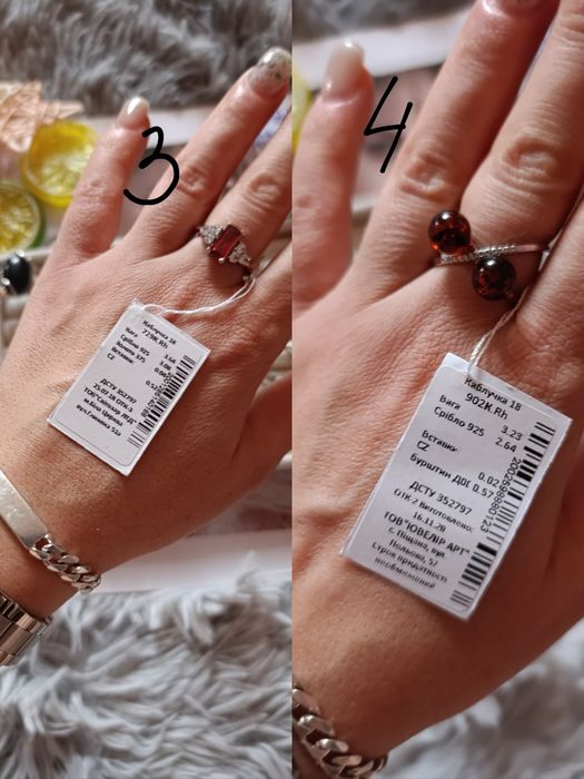 Срібні каблучки розмір 18