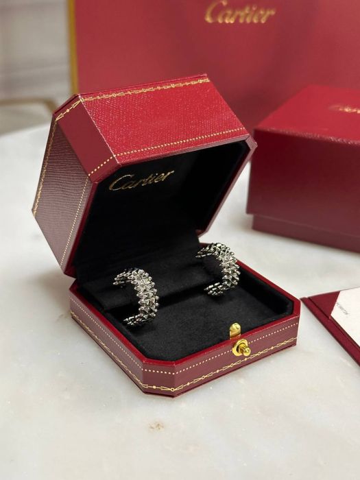 Сережки пусети clash earrings double-row 18k в подарунковій коробці