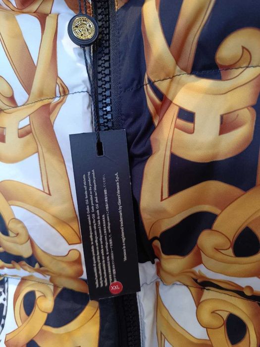 Пуховик Versace с принтом Barocco Acanthus  унисекс, XXL женск, L мужс