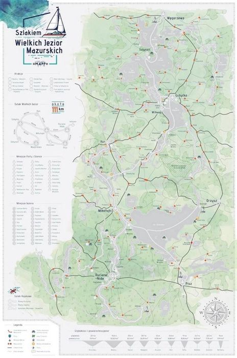 Mapa zdrapka - Mazury oprawa: tuba