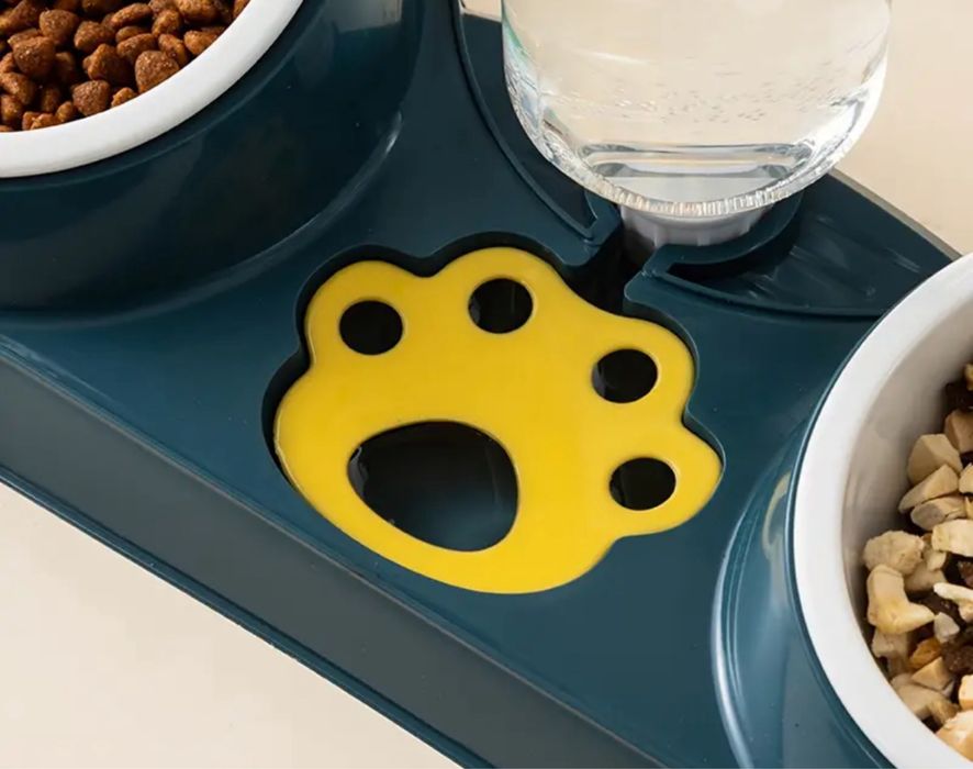 Миска котів та собак подвійна, з автоматичною поїлкою