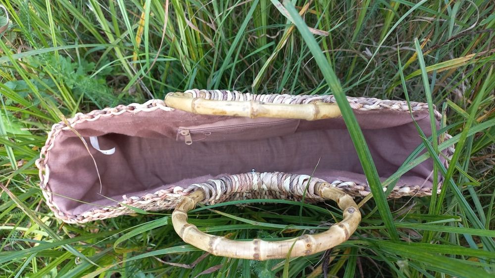 Сумка соломка бамбукові ручки