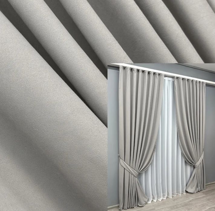 Готовий комплект штор 1.5м ширина 2.7м висота мікровелюр