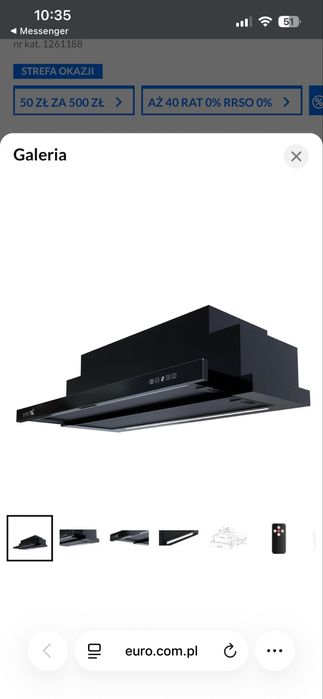 Nowy Okap SeeNERGY Telescopica Led 90 BL Czarny