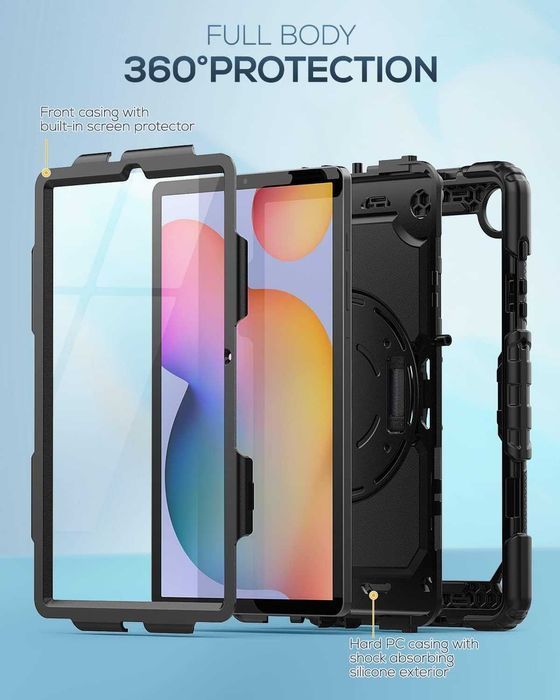 SEYMAC etui pancerne 360 Samsung Galaxy S6 Lite 10,4" obrotowe stojak