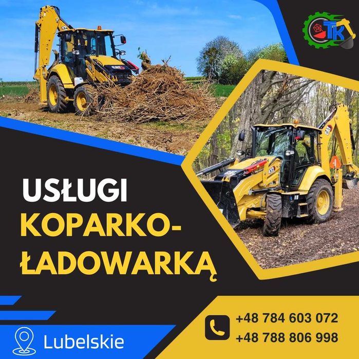 Odśnieżanie Usługi koparko-ładowarką koparka CAT 432 Prace ziemne Tran