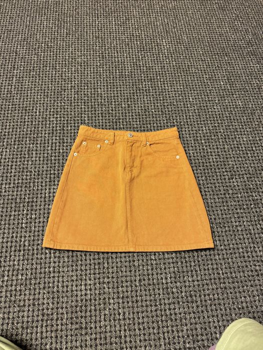 Spodnica spodniczka mini musztardowa jeanswa stradivarius 34 xs