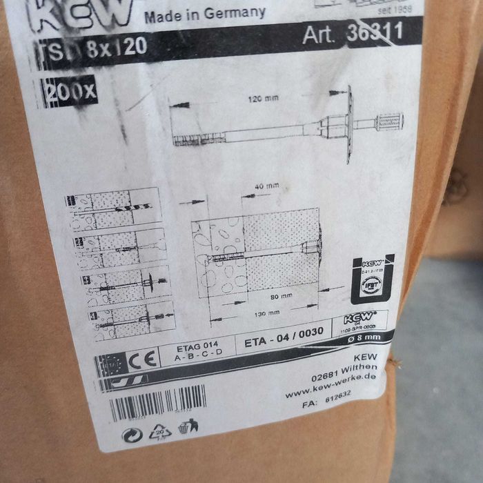 Buchas com Prego EPS ETICS Certificadas 60 e 120 mm