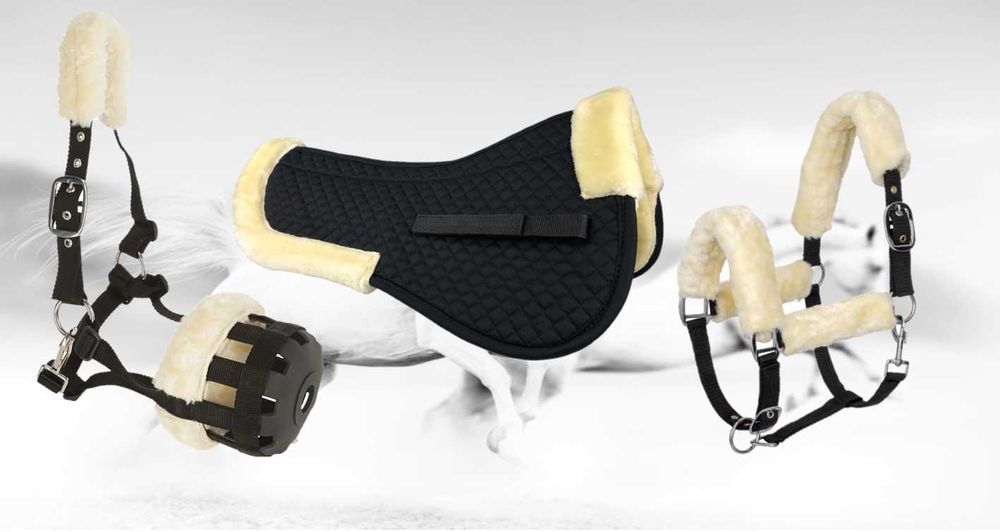 Zestaw dla konia futerko kantar podkładka kaganiec rozmiar PONY