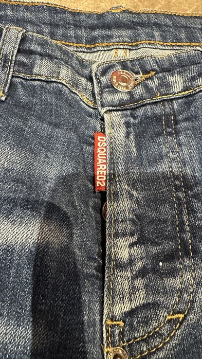 Spodnie jeansowe z przetarciami męskie Dsquared2 / rozm. 46