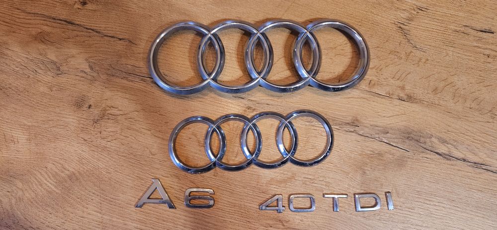 EMBLEMATY  logo  audi A6 c8 RINGI  A6 chrom zestaw