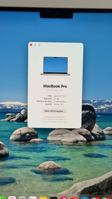 MacBook Pro 16” M1 Pro (2021) | 16 GB RAM | 1 TB SSD | Bateria 93%