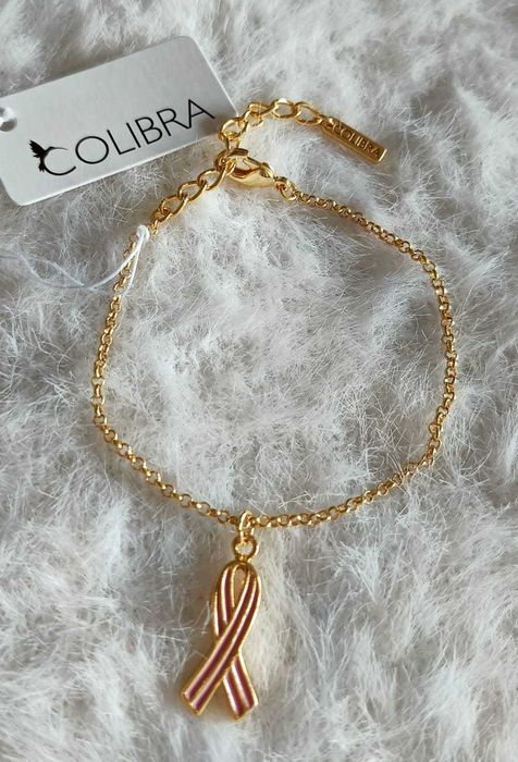 Bransoletka różowa wstążka