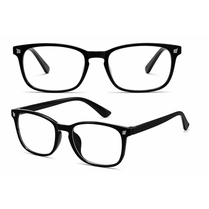 Okulary do czytania +1.0 prostokątne filtr niebieski 2 sztuki