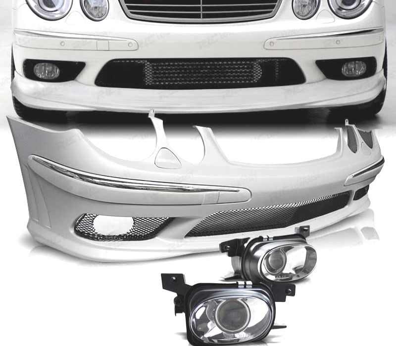 PARA-CHOQUES FRONTAL MERCEDES W211 02-06 LOOK AMG + NEVOEIRO ABS