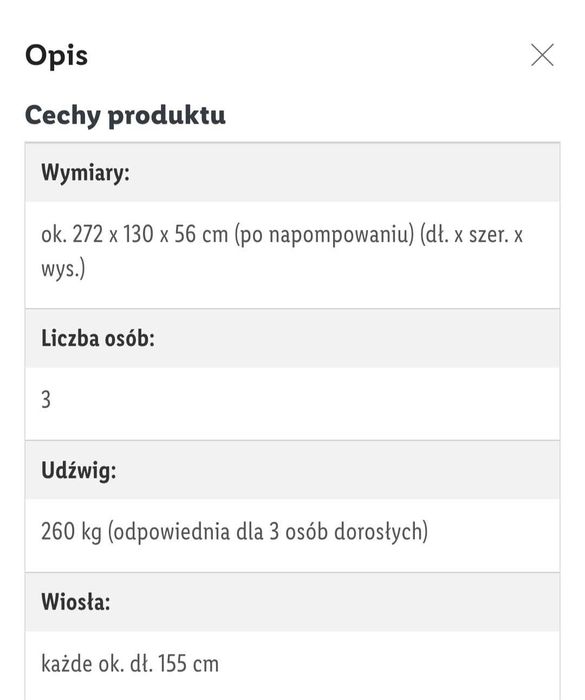 Ponton dmuchany 3 osobowy