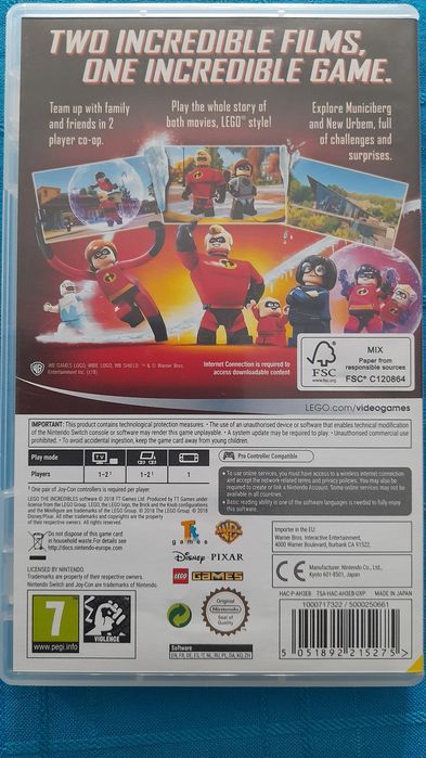 Lego The Incredibles para Switch (vendo ou troco)