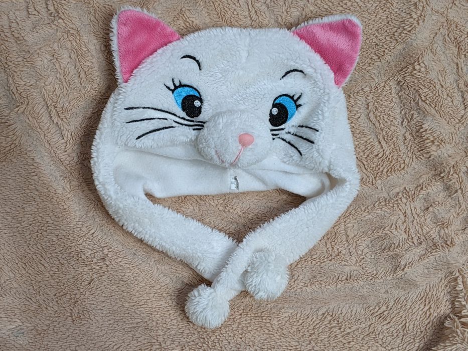 Пушистая шапка с ушками, Кошка, на утренник, на новый год