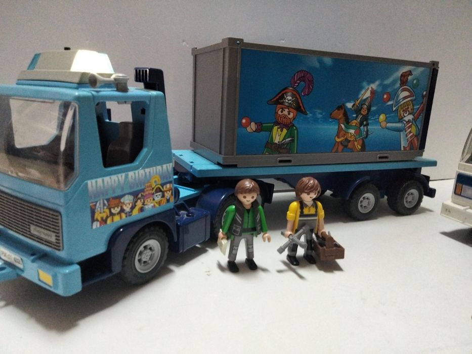 Playmobil śmieciarka i Tir z obsługą