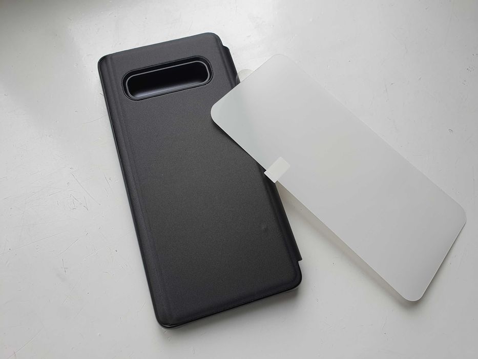 Чехол книжка Clear View на Samsung Galaxy S10 Plus/G975-черный